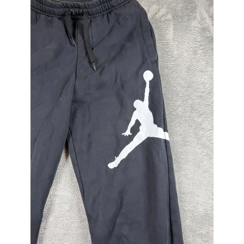 Jordan Jumpman Big Logo Black Fleece Jogger Sweatpants Mens XS